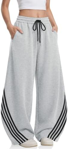Women's Baggy Barrel Striped Sweatpants Baggy Y2K Style