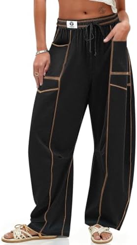 Women's Baggy Wide Leg Palazzo Pants Black