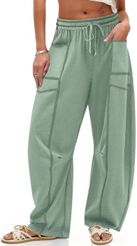 Women's Baggy Wide Leg Palazzo Pants Light Army Green