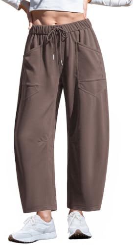 Womens Barrel Sweatpants High Waisted Wide Leg Casual Lounge Pants