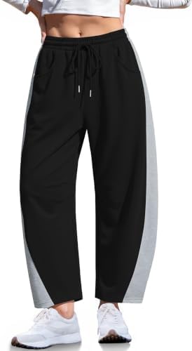 Barrel Sweatpants Women Wide Leg Baggy Casual Track Pants with Pocket
