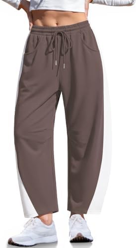 Barrel Sweatpants Women Wide Leg Baggy Casual Track Pants with Pocket