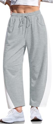 Barrel Sweatpants Women Wide Leg Baggy Casual Track Pants with Pocket