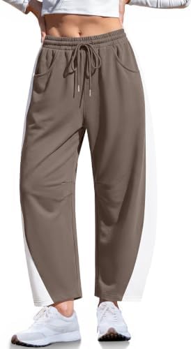 Barrel Sweatpants Women Wide Leg Baggy Casual Track Pants with Pocket