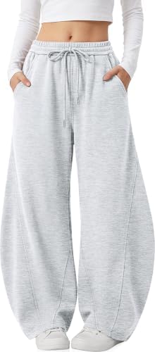 Womens Barrel Sweatpants Wide Leg Elastic Waist Lounge Pants