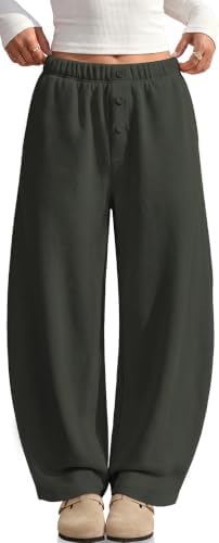 Women's Barrel Sweatpants Wide Leg Fleece Lined Baggy Lounge Pant