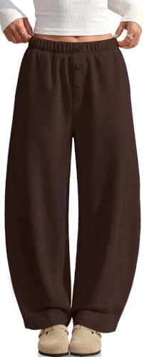Women's Barrel Sweatpants Wide Leg Fleece Lined Baggy Lounge Pant
