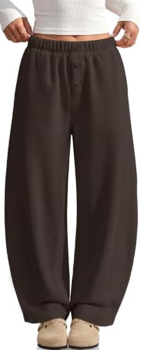 Women's Barrel Sweatpants Wide Leg Fleece Lined Baggy Lounge Pant