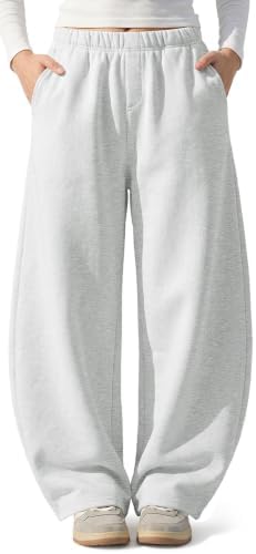 Womens Barrel Sweatpants Wide Leg Fleece Lined Sweat Track Pants