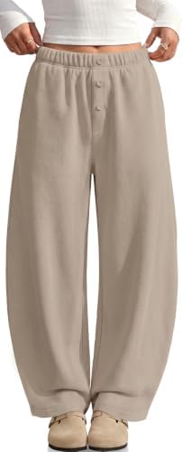 Women's Barrel Sweatpants Wide Leg Fleece Lined Baggy Lounge Pant