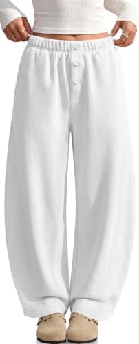 Women's Barrel Sweatpants Wide Leg Fleece Lined Baggy Lounge Pant