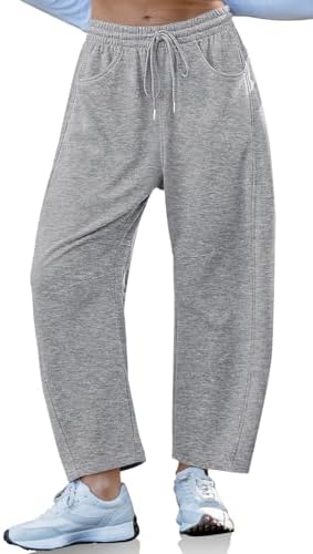 Womens Barrel Sweatpants Wide Leg Loose Casual Lounge Pants