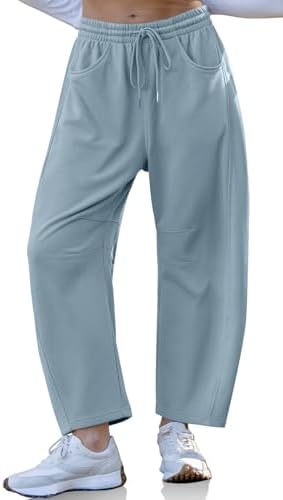 Womens Barrel Sweatpants Wide Leg Loose Casual Lounge Pants
