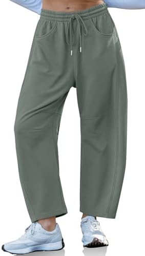 Womens Barrel Sweatpants Wide Leg Loose Casual Lounge Pants
