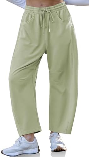 Womens Barrel Sweatpants Wide Leg Loose Casual Lounge Pants