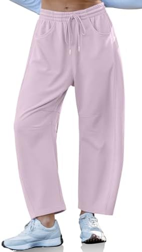 Womens Barrel Sweatpants Wide Leg Loose Casual Lounge Pants