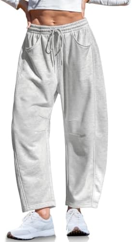 Womens Barrel Sweatpants Wide Leg Loose Casual Lounge Pants