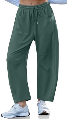 Womens Barrel Sweatpants Wide Leg Loose Casual Lounge Pants