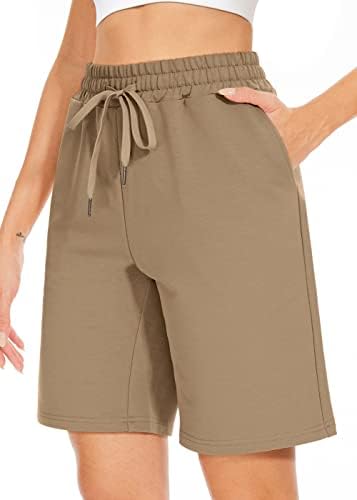 Womens Bermuda Shorts with Pockets Drawstring Casual Lounge Shorts