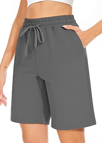 Womens Bermuda Shorts with Pockets Drawstring Casual Lounge Shorts