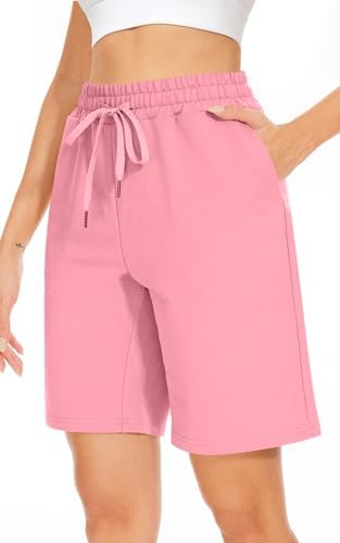Womens Bermuda Shorts with Pockets Drawstring Casual Lounge Shorts