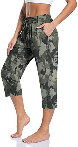 Women's Capri Yoga Pants Loose Soft Drawstring Workout Sweatpants