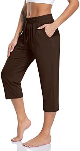 Women's Capri Yoga Pants Loose Soft Drawstring Workout Sweatpants