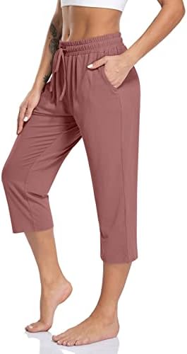Women's Capri Yoga Pants Loose Soft Drawstring Workout Sweatpants
