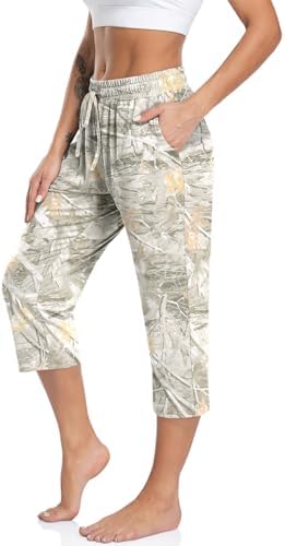 Women's Capri Yoga Pants Loose Soft Drawstring Workout Sweatpants