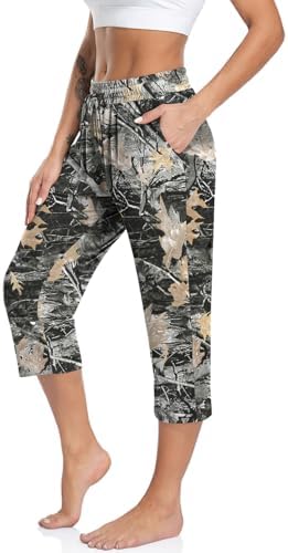 Women's Capri Yoga Pants Loose Soft Drawstring Workout Sweatpants