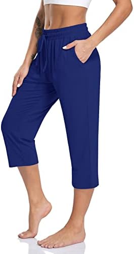 Women's Capri Yoga Pants Loose Soft Drawstring Workout Sweatpants