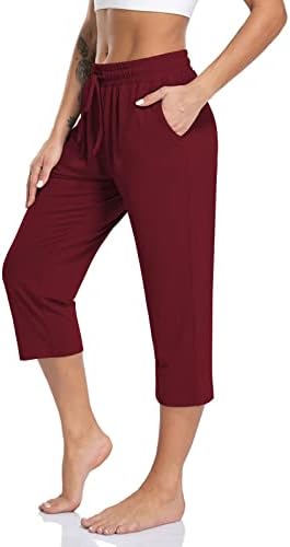 Women's Capri Yoga Pants Loose Soft Drawstring Workout Sweatpants