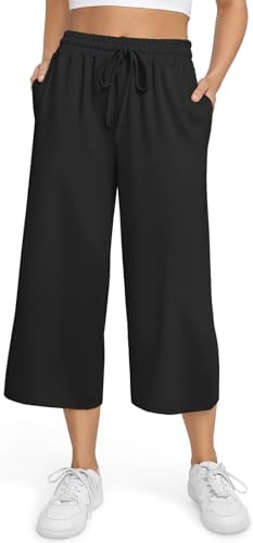 Women's Capri Yoga Pants Stretch Lightweight Casual Wide Leg Yoga Pants