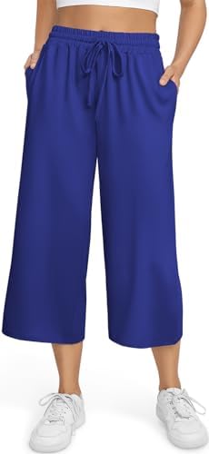 Womens Capris Summer Yoga Workout Sweatpants Loose Drawstring Plus Size