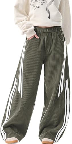 Women's Corduroy Barrel Pants Elastic Waist Loose Casual Trousers