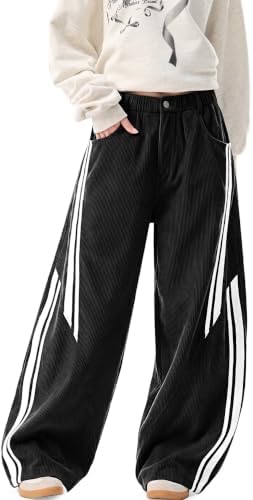 Women's Corduroy Barrel Pants Elastic Waist Loose Casual Trousers