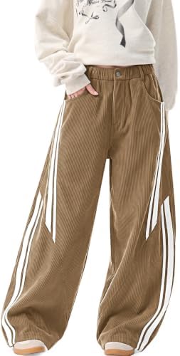 Women's Corduroy Barrel Pants Elastic Waist Loose Casual Trousers