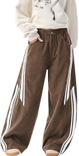 Women's Corduroy Barrel Pants Elastic Waist Loose Casual Trousers