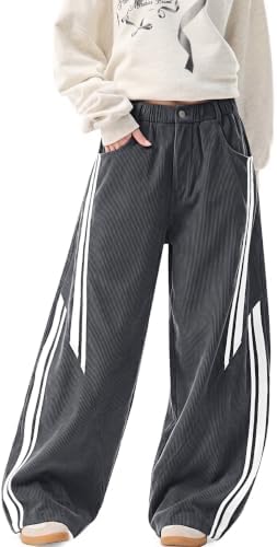 Women's Corduroy Barrel Pants Elastic Waist Loose Casual Trousers