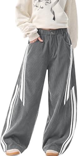 Women's Corduroy Barrel Pants Elastic Waist Loose Casual Trousers