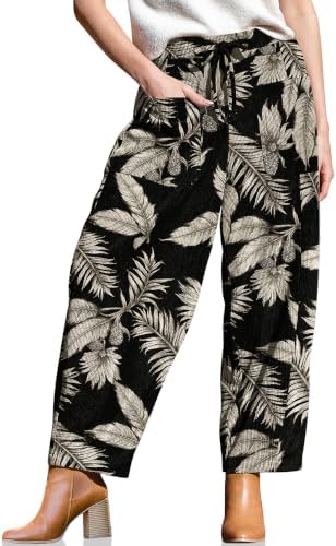 Women's Corduroy Barrel Pants High Waist Drawstring Wide Leg Pants