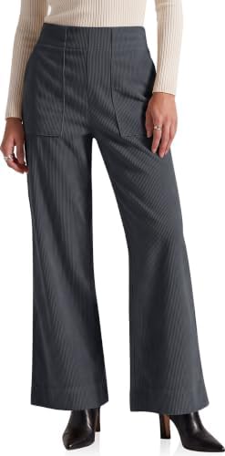 Women's Corduroy Wide Leg Pants Casual Fall Trousers Dark Gray