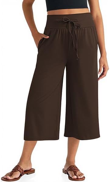 Culottes for Women Summer Gaucho Pants for Women Wide Leg Cropped