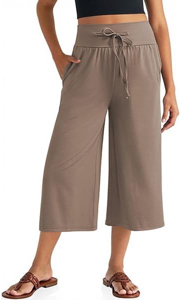 Culottes for Women Summer Gaucho Pants for Women Wide Leg Cropped