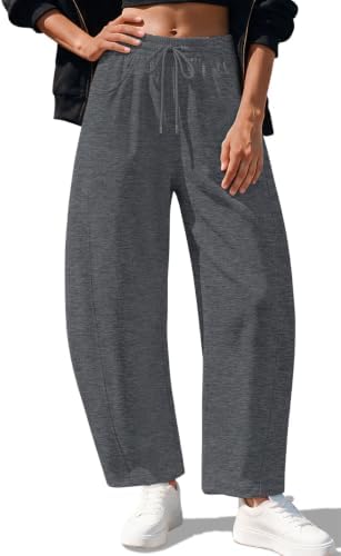 Fleece Lined Sweatpants Women Baggy Barrel Cotton Fall Sweat Pants