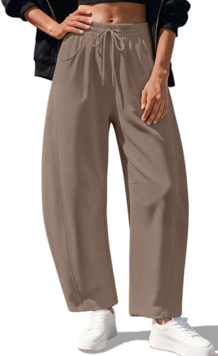 Fleece Lined Sweatpants Women Baggy Barrel Cotton Fall Sweat Pants