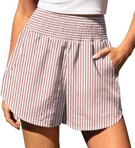 Women's Gingham Linen Shorts with Pockets