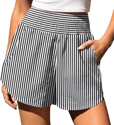 Women's Gingham Linen Shorts with Pockets