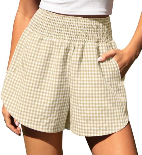 Women's Gingham Linen Shorts with Pockets
