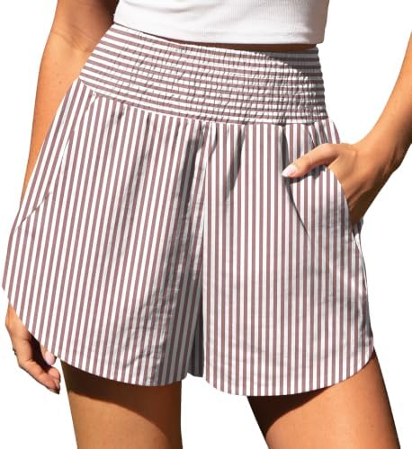 Women's Gingham Linen Shorts with Pockets